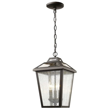 Bayland 3 Light Outdoor Chain Light, Oil Rubbed Bronze And Clear Seedy